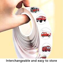 500pcs Fire Truck Graffiti Stickers For Computer Desk, Helmet, Skateboard, Guitar, Water Bottle, Luggage, Notebook, Diy Arts & Crafts, Self-Adhesive - Multicolor - View 3