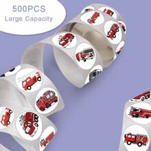 500pcs Fire Truck Graffiti Stickers For Computer Desk, Helmet, Skateboard, Guitar, Water Bottle, Luggage, Notebook, Diy Arts & Crafts, Self-Adhesive - Multicolor - View 4