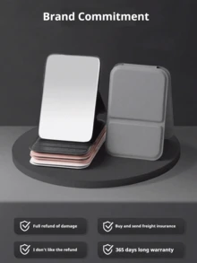 Small Mirror Portable Feminine Handheld Dormitory Desktop Stand-Up Super Mini Student Portable Folding Makeup Mirror:1pc - Black - View 1