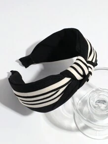 1 Stück elegantes, einfaches, breites, geknotetes gestreiftes Haarband in Braun für den täglichen Gebrauch, Haarband, Haarreifen, Haarschmuck für Frauen