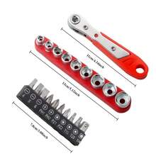 Ratchet Screwdriver With Slot Repair Tool, L-Shape Bent Wrench - Red - View 4