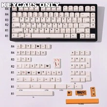 (Keycaps Only)144 Keys Splendid Cat PBT Keycaps Cherry Profile Dye-Sublimated Legends Custom Keycap Set For All Cross-Shaped Axis (Cherry-Style) Switches Mechanical Keyboard Caps Desktop Computer DIY Kit Mechanical Keyboard Accessories Keycaps Only No Keyboard - Beige - View 4