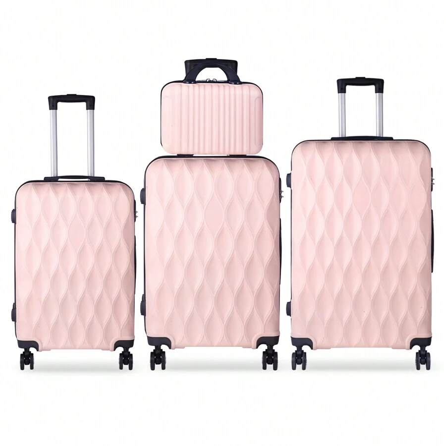 4PCS Travel Luggage Suitcase Set Luggage Set Travel Suitcase Suitcases Suit Case Durable - Pink - View 1