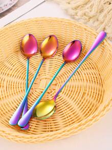 4pcs Stainless Steel Long Handle Coffee Spoons, Ice Cream Spoons, Dessert Spoons Back To School