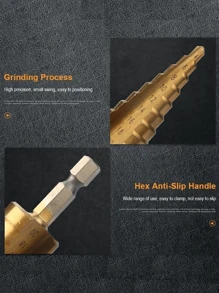 STONEGO Titanium Coated Step Drill Bit - 1/4" Hex Shank, HSS Cone Hole Cutter In Sizes 4-12mm, 4-20mm, 4-32mm For Aluminum, Insulating Board, PVC Board, And Wood,Tool Accessories