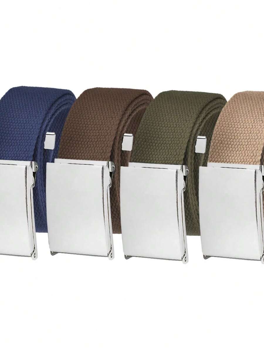 1 Piece Men's Nylon Tactical Belt With Alloy Buckle, Student Outdoor Sports Braided Belt, Men's Waist Belt, Casual Waist Belt, Suitable For Daily Life And Work - 隨機的 - 查看 1