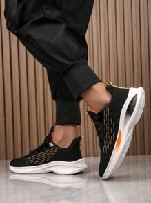 Men's Fashion Fishscale Knitted Mesh Sports Running Shoes - Extremely Comfortable, Highly Breathable, Non-Slip Soles - Lace-Up Athletic Shoes For Outdoor Adventure And Active Lifestyle