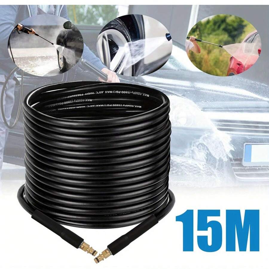Pressure Washer Hose Click Trigger Click Type Plug Quick Connector High Pressure Replacement Hose 15m For Karcher K Series K2 K3 K4 K5 K7 Tools - Variant1 - View 1