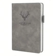 A5 Notebook Journal Ruled Notebook Notepad Note Book, 360 Pages PU Cover Notebook With Paper Journal Notebook With Expandable Ribbon, Back To School - Gray - View 2