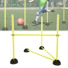 Froadp Jump Bar Set, Training Bars For Fitness, Jumping Power, Dribbling And Agility (15 Bars - 100cm, 10 X Bases, 10 Clips) - Yellow - View 1