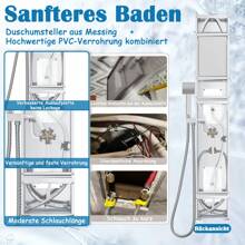 Froadp Stainless Steel Shower Panel 5 Functions Shower Column Rain Shower Waterfall Shower Massage Nozzles Hand Shower Shower Faucet Complete Kit - White - View 5