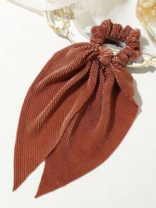 1pc Plain Casual Pleated Ponytail Holder Scrunchie For Daily Use - Multicolor - View 6