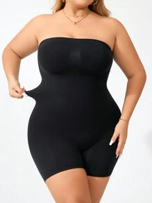女士加大码塑身连体衣 收腹无肩带连体衣