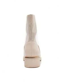 Beige Ankle Boots With Ribbed Elastic Upper – Modern Comfort And Minimalist Style - Beige - View 6
