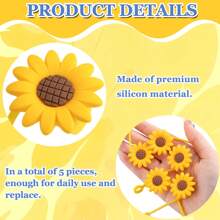 2 件装杯子配件，1 件适用于 30&40 盎司玻璃杯的花朵吸管盖硅胶吸管盖，带手柄，1 件杯子首字母饰物 - 向日葵 - 查看 5