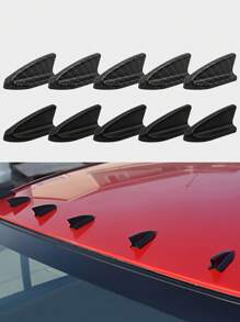 10pcs Car Modifications Shark Fin Antenna Roof Top Decorative Tail Fin Sticker Accessories - Multicolor - View 7
