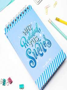 Libreta de Notas, Pasta Dura, Hojas de Punto, Azul - Azul - Ver 2