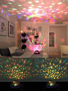 1 件 LED 星空 UFO 夜灯、睡眠投影仪灯、7 色氛围灯投影仪，适用于家居装饰、客厅、节日装饰、墙壁装饰、露营、生日派对 - 彩色 - 查看 4