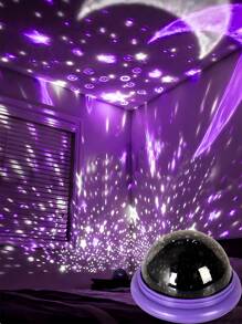 1 件 LED 星空 UFO 夜灯、睡眠投影仪灯、7 色氛围灯投影仪，适用于家居装饰、客厅、节日装饰、墙壁装饰、露营、生日派对 - 彩色 - 查看 3