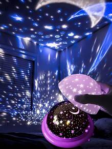 1 件 LED 星空 UFO 夜灯、睡眠投影仪灯、7 色氛围灯投影仪，适用于家居装饰、客厅、节日装饰、墙壁装饰、露营、生日派对 - 彩色 - 查看 2