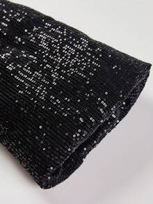 ZIAI High Quality Sequin Fur Trimmed Fashion Winter Warm Fur Hooded Women's Short Padded Coat - Black - View 7