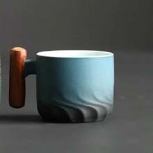 1 chiếc cốc cà phê Espresso mini 70ml, thiết kế tối giản theo phong cách Nhật Bản, bộ tách trà bằng gốm có tay cầm, chống bỏng, thích hợp cho trà chiều, bộ tách cà phê, cốc cà phê & tách trà gia dụng cỡ nhỏ - Màu xanh lam - Xem 7