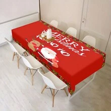 1 khăn trải bàn tiệc Giáng sinh, khăn trải bàn bằng polyester chống trượt bền, khăn trải bàn hình chữ nhật có thể giặt bằng máy, dùng để trang trí và ăn mừng ngày lễ, trang trí nhà cửa, quà tặng Giáng sinh - Nhiều màu - Xem 22