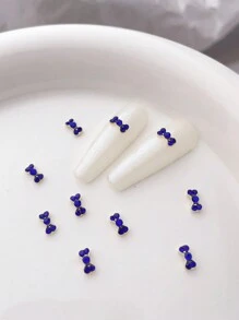 迷你粉色钻石蝴蝶结美甲钻 10 件 3D 合金美甲装饰 DIY 美甲饰品 美甲宝石 美甲用品 美甲 - 彩色 - 查看 7