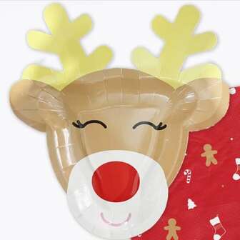 Christmas Paper Plates Xmas Tree,Classic Christmas Icon,Rudolph The Reindeer Christmas Shape Party Plates Gold Foil Nutcracker Theme Dinner Tableware Disposable Holiday Party Supplies For Christmas Home Kitchen Decoration, Merry Christmas