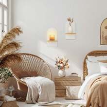 1 Stück Boho Regal Wanddekoration, bohemische Schwebende Regale für Schlafzimmer Wohnzimmer ästhetischer hängender Regalbogen, moderner Wandkerzenhalter, Heimdekoration, Raumdekoration, Wanddekoration