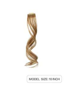 Flequillo marrón de lino, 2 piezas Flequillo que se clipa en el frente y en los lados de la cabeza, Trenzas largas, flequillo de clip de pelo con tramas sintéticas con flequillo largo tipo barba de dragón de 10 pulgadas y 14 pulgadas - Lino Marrón - Ver 5