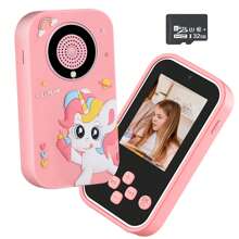 儿童智能手机玩具，儿童相机玩具，适合3-8岁女孩男孩儿童数码摄像机，带卡通软硅胶套，是送给孩子的最佳圣诞生日节日礼物 - 彩色 - 查看 12