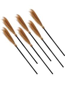 1Pc Halloween Skeleteen Witch Broomstick Costume Accessories - Realistic Wizard Flying Broom Stick Accessory For Costumes(Natural Miscanthus Flowers, It Is Normal To Have Slag, Please Do Not Buy If You Mind) - Multicolor - View 2