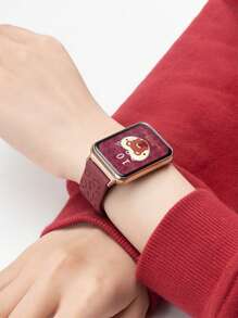 1 buah Tali Jam Tangan Silikon Modis, Kompatibel dengan Watch Fit 1/Fit 2/Fit 3/Fit 4/Fit 4 Pro - Burgundy - View 3