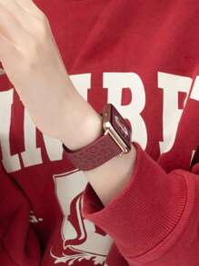1 buah Tali Jam Tangan Silikon Modis, Kompatibel dengan Watch Fit 1/Fit 2/Fit 3/Fit 4/Fit 4 Pro - Burgundy - View 2