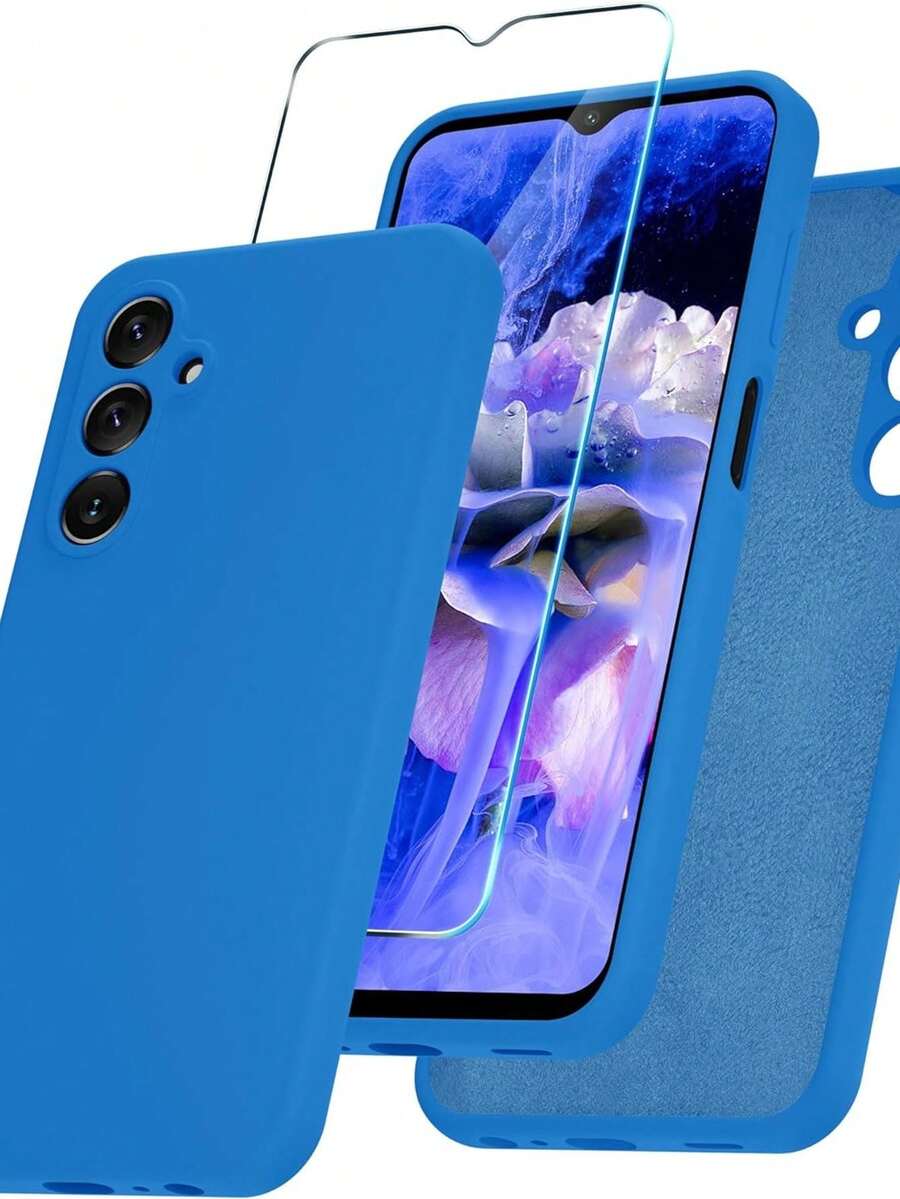 2 In 1 Kit Silicone Case + 3D Glass Film For Xaiomi RM 13C (4G) - Màu xanh lam - Xem 1