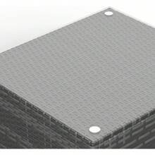 Revamped 7-Piece Modular Outdoor Wicker Sectional Set With Dark Grey Finish & Included Coffee Table For Porch, Balcony & Backyard - 藏蓝色 - 查看 6