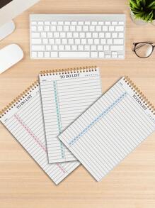 Trees 3pcs Undated To-Do List Notebooks, Daily Planner Organizer, Spiral Bound, Improve Efficiency, 8.5" X 5.5", 100gsm Paper, Pink + Green + Blue, Essential For Back To School Season - Multicolor - View 3