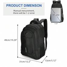 17.3" Men Women Laptop Backpack 40L Large Waterproof Rucksack Travel School Bag - Black - View 4