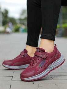 Damskie buty do chodzenia z siateczki ze skóry premium w średnim wieku, lekkie, miękkie, amortyzujące, antypoślizgowe, wygodne wsuwanie, dwukolorowe