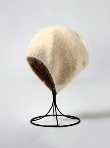 1pc Women Ribbed Beanie Knitted Hat Stretchy Warm Hat Winter Soft And Light Cuffed Skull Plain Daily Unisex Cuffed Beanie Snow Ski Running - Knitted Hat - View 17