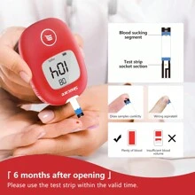 Sinocare AQ Smart Blood Glucose Monitor Diabetes Testing Kit With 100 Strips In Mg/DL - Multicolor - View 3