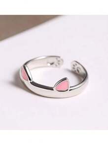 1pc Creative Cat Ear Adjustable Ring - Multicolor - View 10