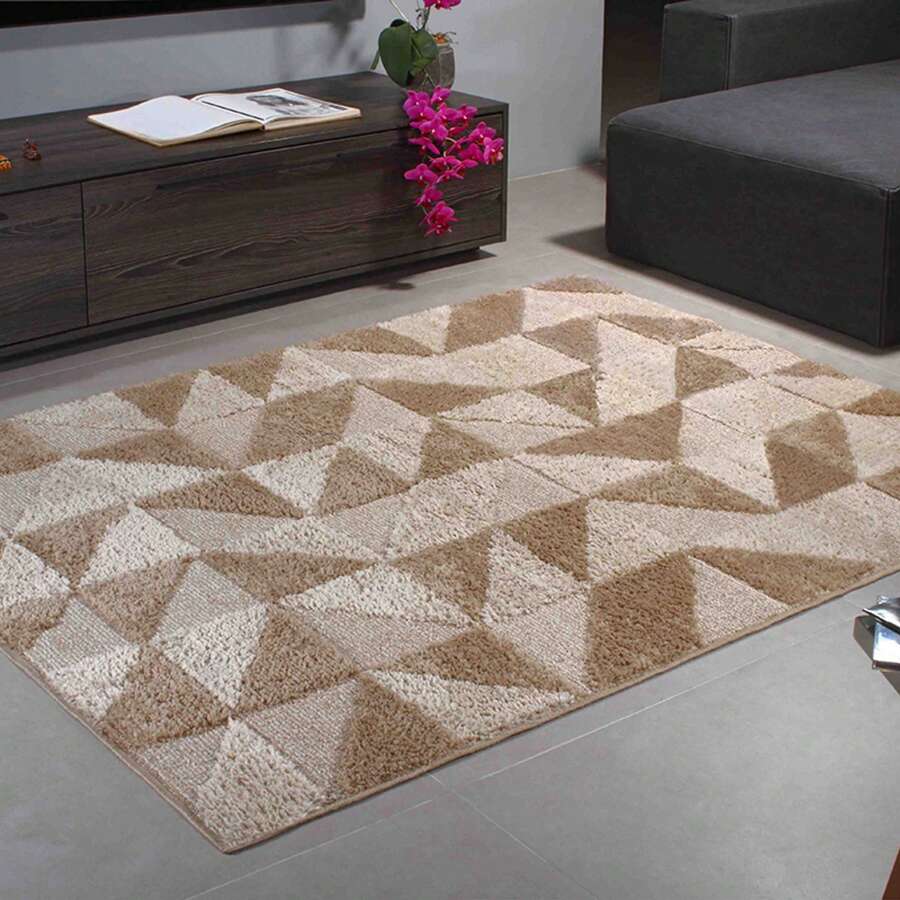 Jazz Rug 1.50 X 2.00 Living Room Bedroom 100% Non-Slip High Low Relief Oasis - DES-06-小麥 - 查看 1