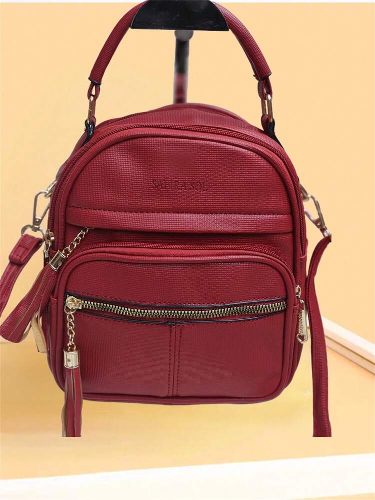 Wilson Bag Versatile Crossbody Bag For Women With Multiple Zippers - 紅色 - 查看 5