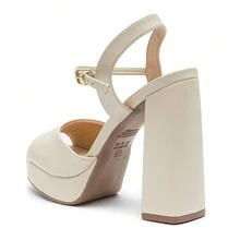 Women's Klode Platform Sandal Thick High Heel Beige Casual Comfortable - Màu be - Xem 3