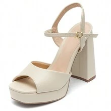 Women's Klode Platform Sandal Thick High Heel Beige Casual Comfortable - Màu be - Xem 1