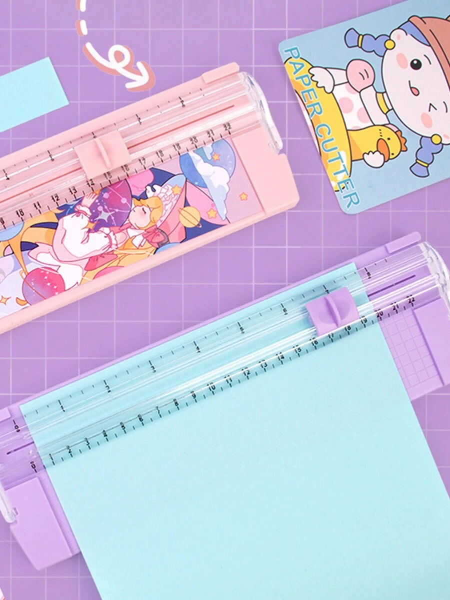 Máy cắt giấy mini Macaron màu A5 Máy cắt nhật ký thủ công Kéo cắt giấy DIY cho học sinh - Nhiều màu - Xem 1