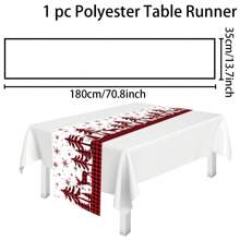 1 件圣诞桌旗，圣诞主题桌旗，涤纶桌旗，圣诞派对装饰桌旗，适合冬季圣诞派对家居餐桌装饰 - 彩色 - 查看 10