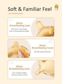 Glass Baby Bottle, Slow/Medium Flow Premium Glass Baby Bottles, Easy Switch Between Breast And Bottle, 0+ Months, Unisex, 1 Pack